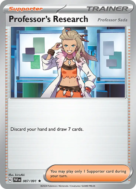 087/091 Professor's Research Professor Sada Paldean Fates Pokémon Card
