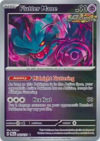 043/131 Flutter Mane Reverse Holo Prismatic Evolutions Pokémon Card