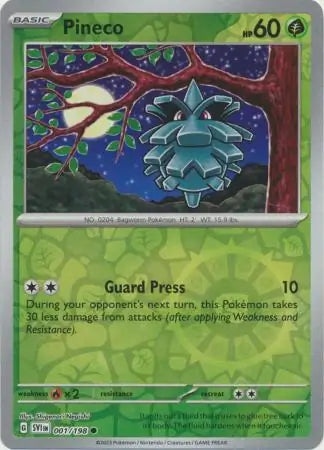 001/198 Pineco Reverse Holo Scarlet & Violet Base Set Pokémon Card