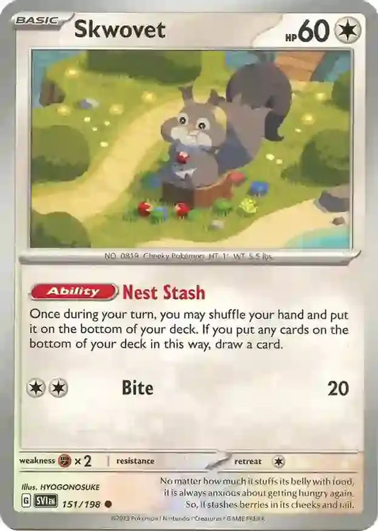 151/198 Skwovet Scarlet & Violet Base Set Pokémon Card