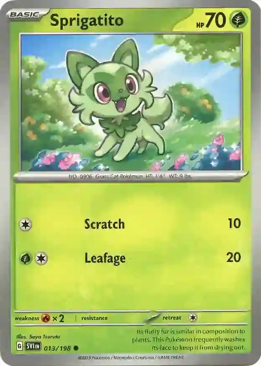 013/198 Sprigatito Scarlet & Violet Base Set Pokémon Card