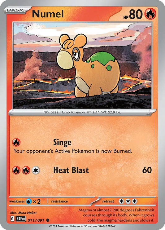 011/091 Numel Paldean Fates Pokémon Card
