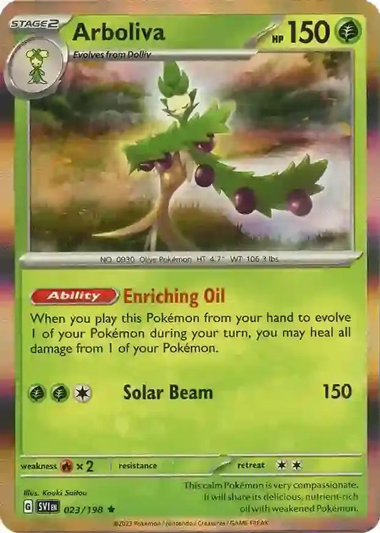 023/198 Arboliva Scarlet & Violet Base Set Pokémon Card