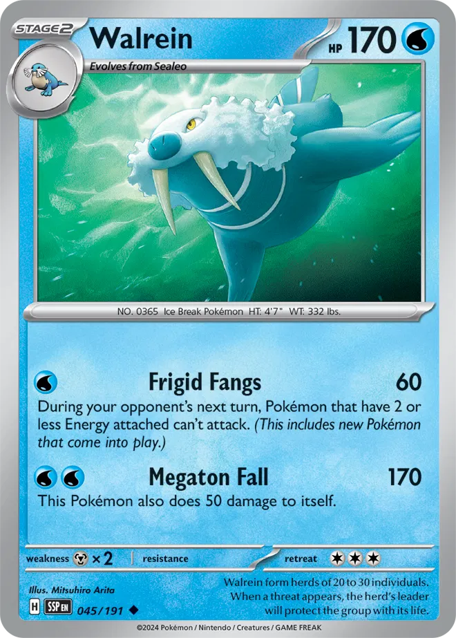 045/191 Walrein Surging Sparks Pokémon Card