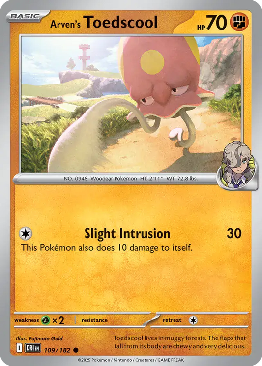 109/182 Arven's Toedscool Destined Rivals Pokémon Card