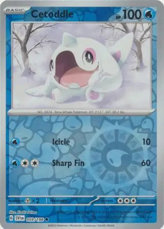 059/198 Cetoddle Reverse Holo Scarlet & Violet Base Set Pokémon Card