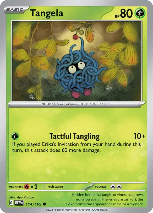 114/165 Tangela 151 Pokémon Card