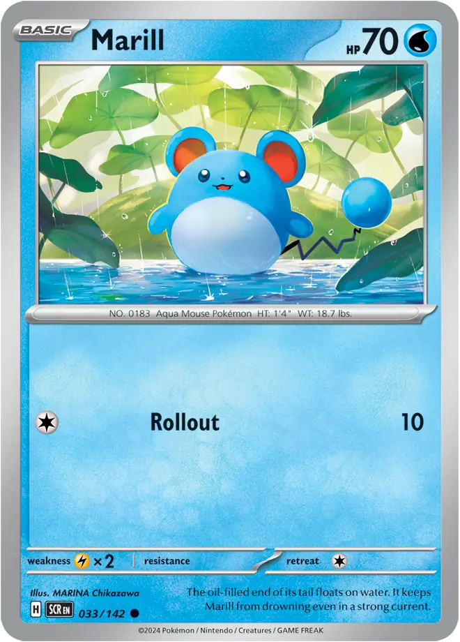 033/142 Marill Stellar Crown Pokémon Card
