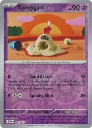 091/167 Sandygast Reverse Holo Twilight Masquerade Pokémon Card
