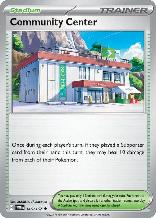 146/167 Community Center Twilight Masquerade Pokémon Card