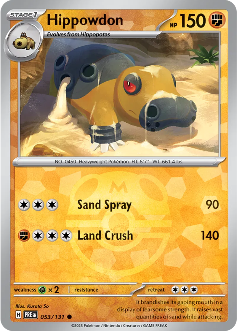 053/131 Hippowdon Master Ball Holo Prismatic Evolutions Pokémon Card