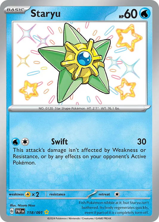 118/091 Staryu Paldean Fates Pokémon Card