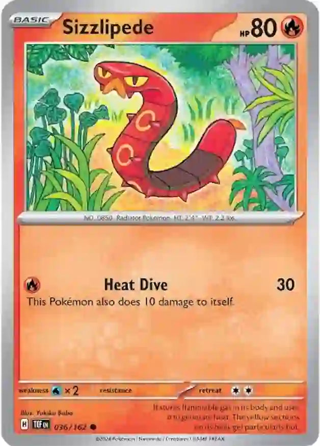 036/162 Sizzlipede Scarlet & Violet Temporal Forces Pokémon Card