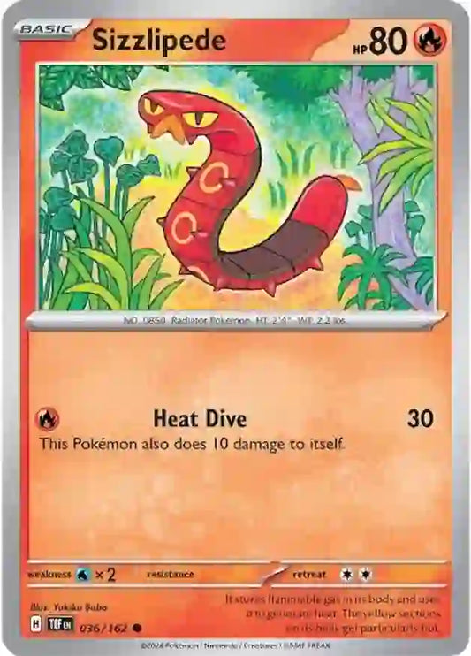 036/162 Sizzlipede Scarlet & Violet Temporal Forces Pokémon Card