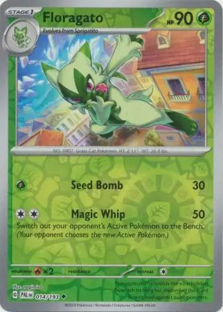 014/193 Floragato Reverse Holo Paldea Evolved Pokémon Card