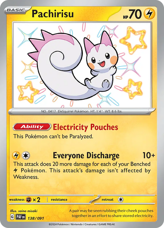138/091 Pachirisu Paldean Fates Pokémon Card