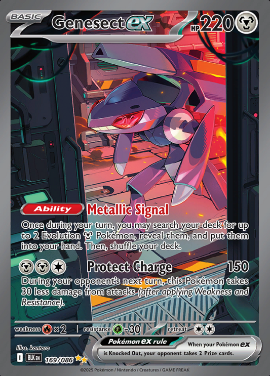 169/086 Genesect ex Special Illustration Rare Black Bolt Pokémon Card