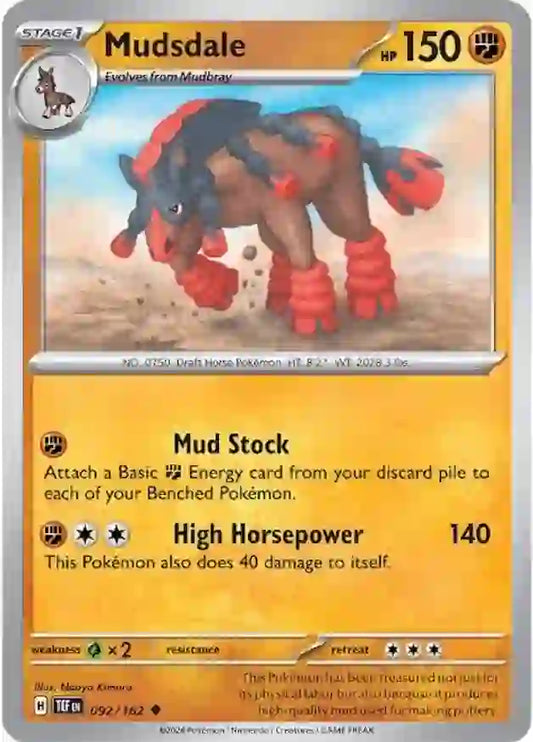 092/162 Mudsdale Scarlet & Violet Temporal Forces Pokémon Card