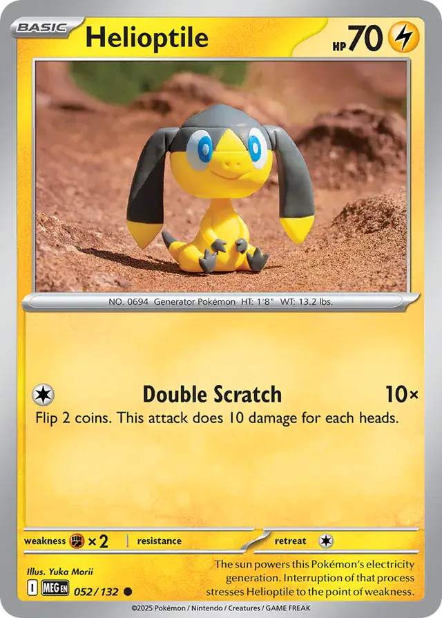 052/132 Helioptile Mega Evolution Pokémon Card