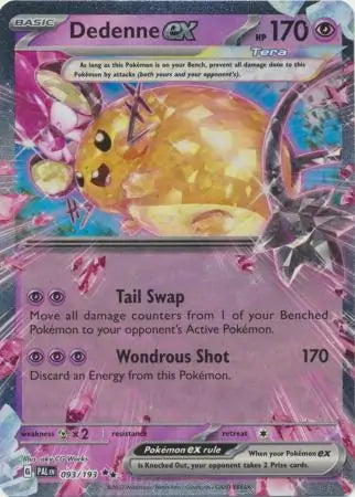 093/193 Dedenne ex Paldea Evolved Pokémon Card