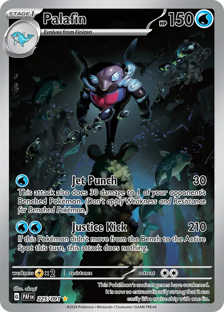 225/091 Palafin Paldean Fates Pokémon Card