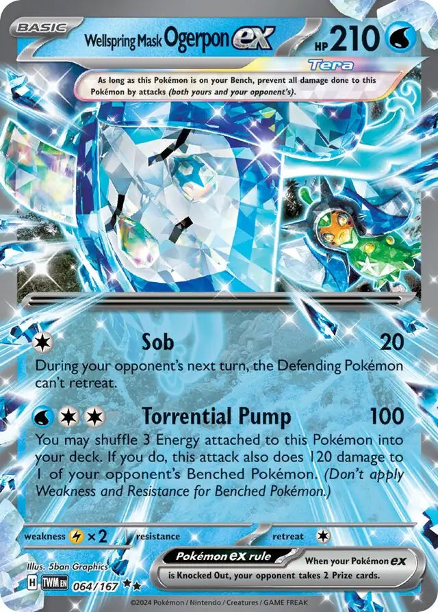 064/167 Wellspring Mask Ogerpon ex Twilight Masquerade Pokémon Card