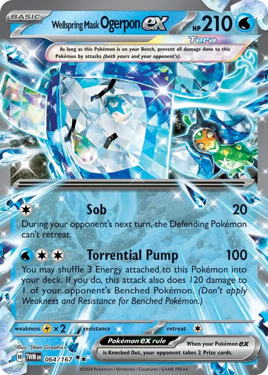 064/167 Wellspring Mask Ogerpon ex Twilight Masquerade Pokémon Card