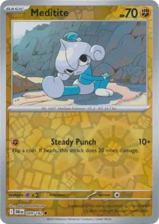 099/182 Meditite Reverse Holo Destined Rivals Pokémon Card