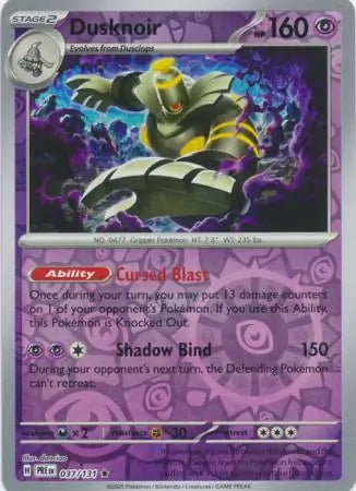 037/131 Dusknoir Reverse Holo Prismatic Evolutions Pokémon Card