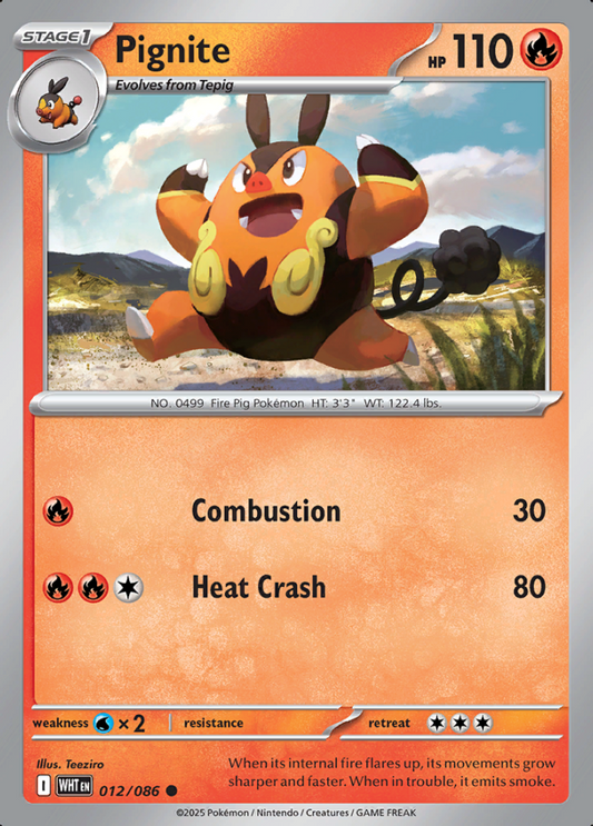 012/086 Pignite White Flare Pokémon Card