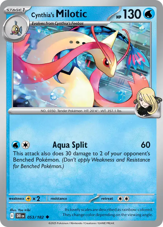 053/182 Cynthia's Milotic Destined Rivals Pokémon Card