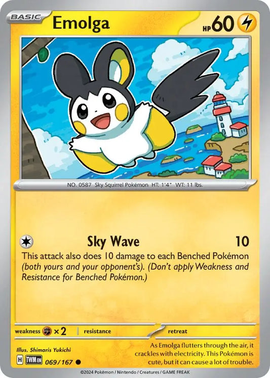 069/167 Emolga Twilight Masquerade Pokémon Card