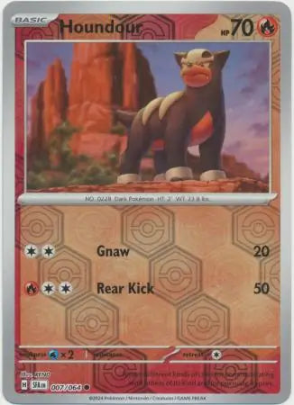 007/064 Houndour Reverse Holo Shrouded Fable Pokémon Card