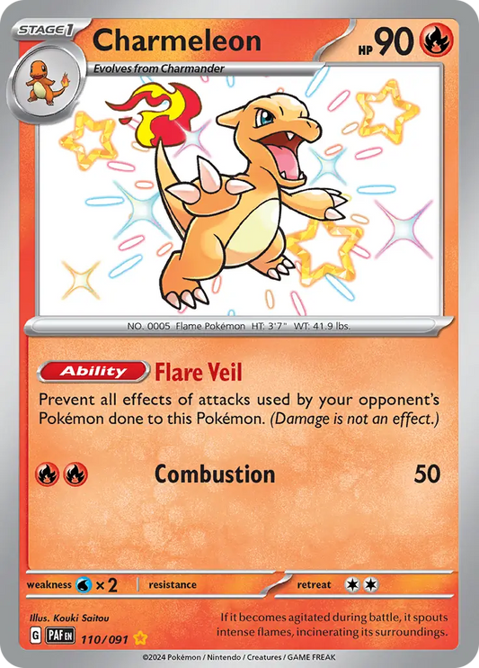 110/091 Charmeleon Paldean Fates Pokémon Card