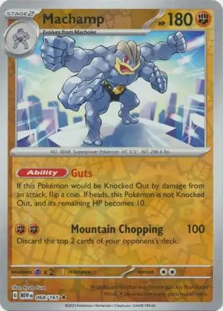 068/165 Machamp Reverse Holo 151 Pokémon Card