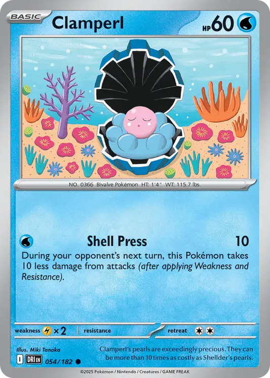 054/182 Clamperl Destined Rivals Pokémon Card
