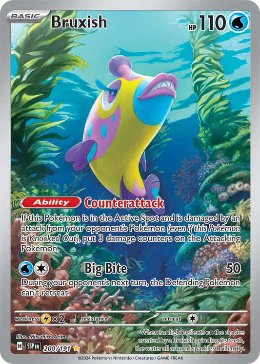200/191 Bruxish Surging Sparks Pokémon Card