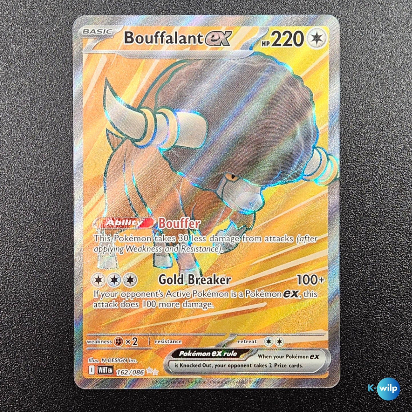 Bouffalant ex 162/086 White Flare Holo Ultra Rare English Pokémon Trading Card