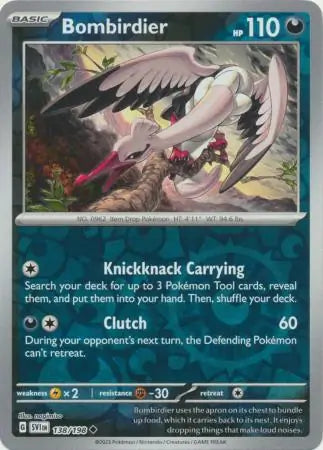 138/198 Bombirdier Reverse Holo Scarlet & Violet Base Set Pokémon Card