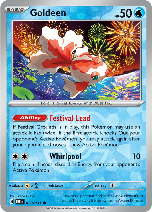 020/131 Goldeen Master Ball Holo Prismatic Evolutions Pokémon Card