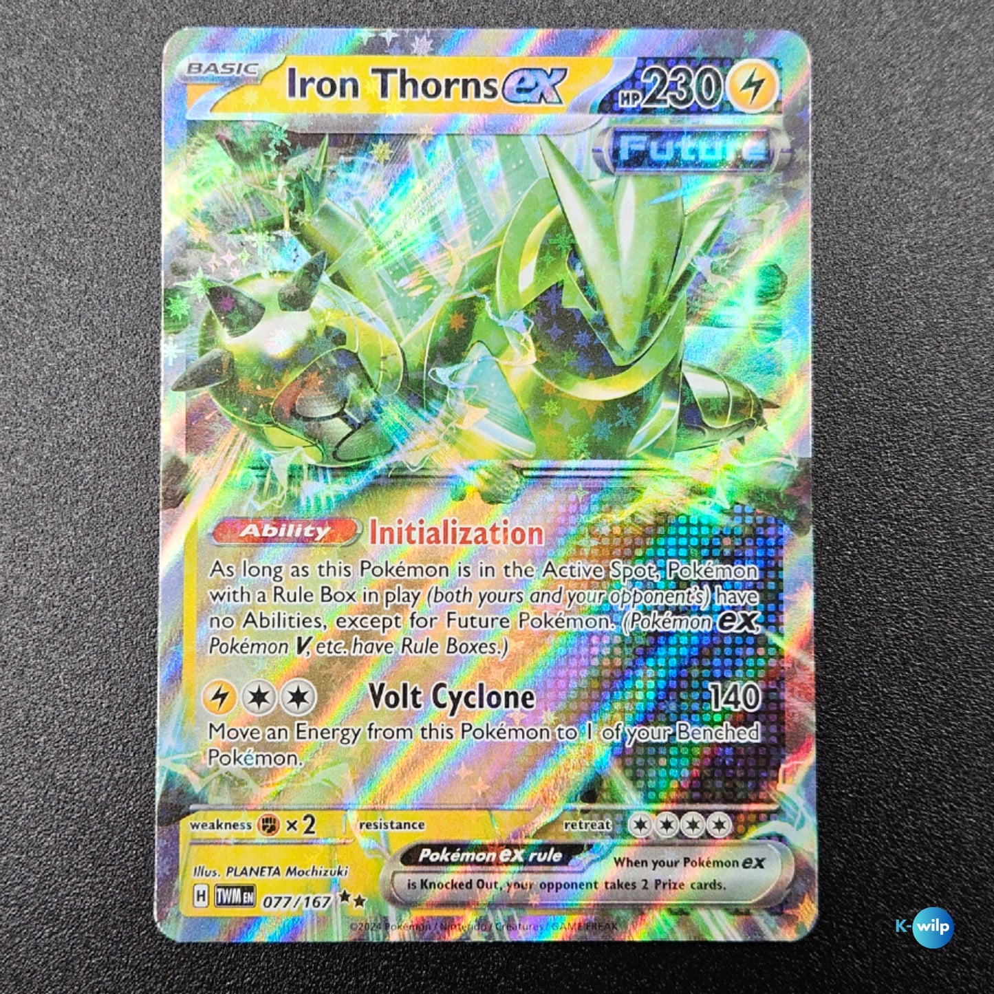 Iron Thorns ex 077/167 Twilight Masquerade Holo Double Rare English Pokémon Trading Card