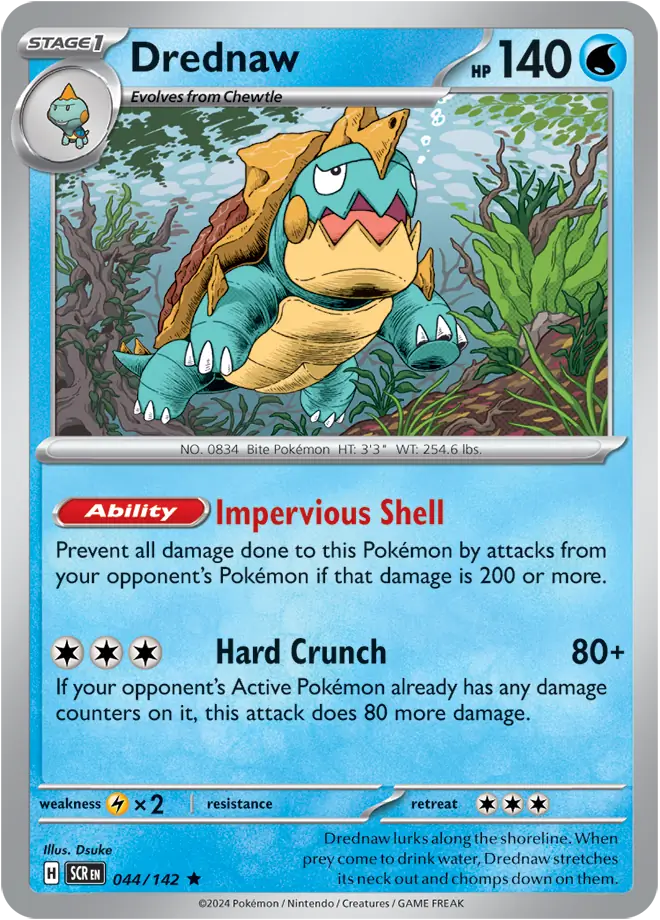 044/142 Drednaw Stellar Crown Pokémon Card