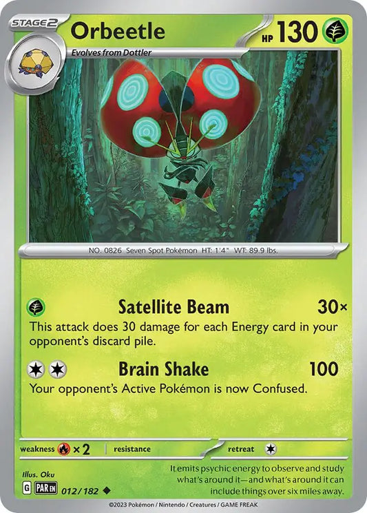 012/182 Orbeetle Paradox Rift Pokémon Card