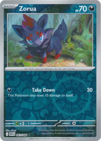 061/086 Zorua Reverse Holo White Flare Pokémon Card