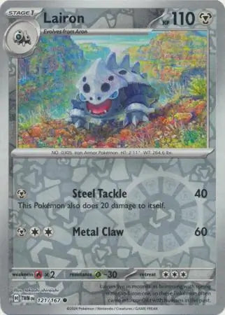 121/167 Lairon Reverse Holo Twilight Masquerade Pokémon Card