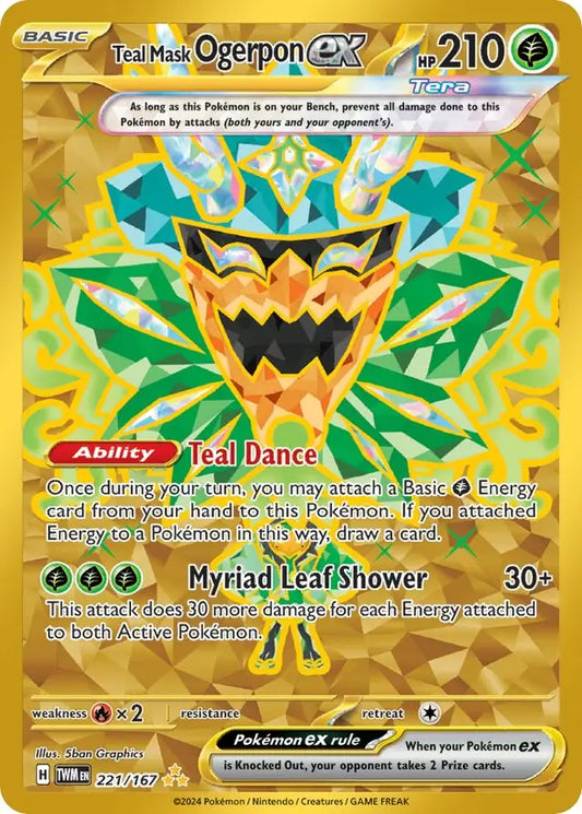 221/167 Teal Mask Ogerpon ex Twilight Masquerade Pokémon Card