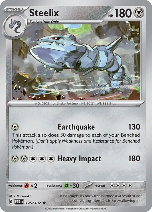 125/182 Steelix Paradox Rift Pokémon Card
