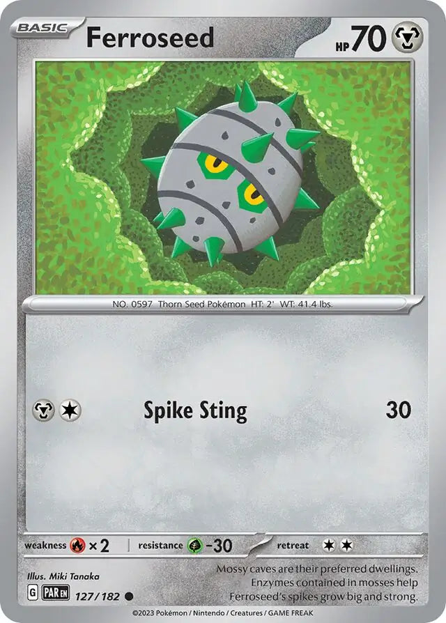 127/182 Ferroseed Paradox Rift Pokémon Card