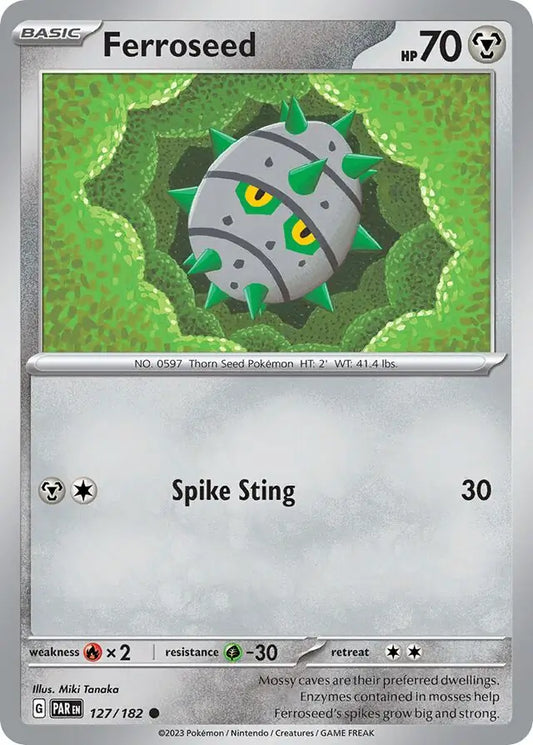 127/182 Ferroseed Paradox Rift Pokémon Card