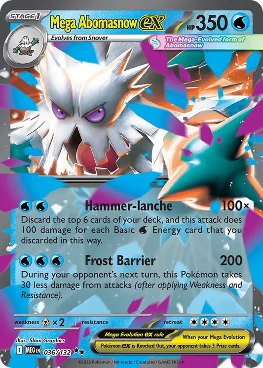 036/132 Mega Abomasnow ex Mega Evolution Pokémon Card
